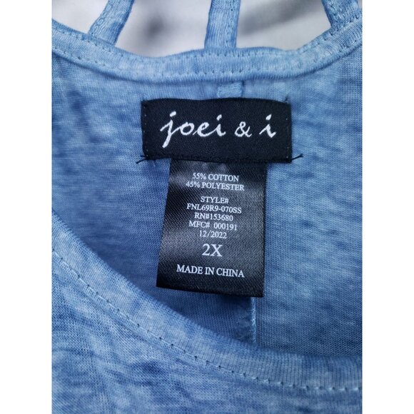 Set Of 2 Joei & I Womens 2X Graphic T-Shirts Blue & Green Cotton Blend - Picture 12 of 14